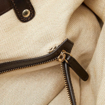 Gucci Craft Tote Beige Brown Canvas Leather