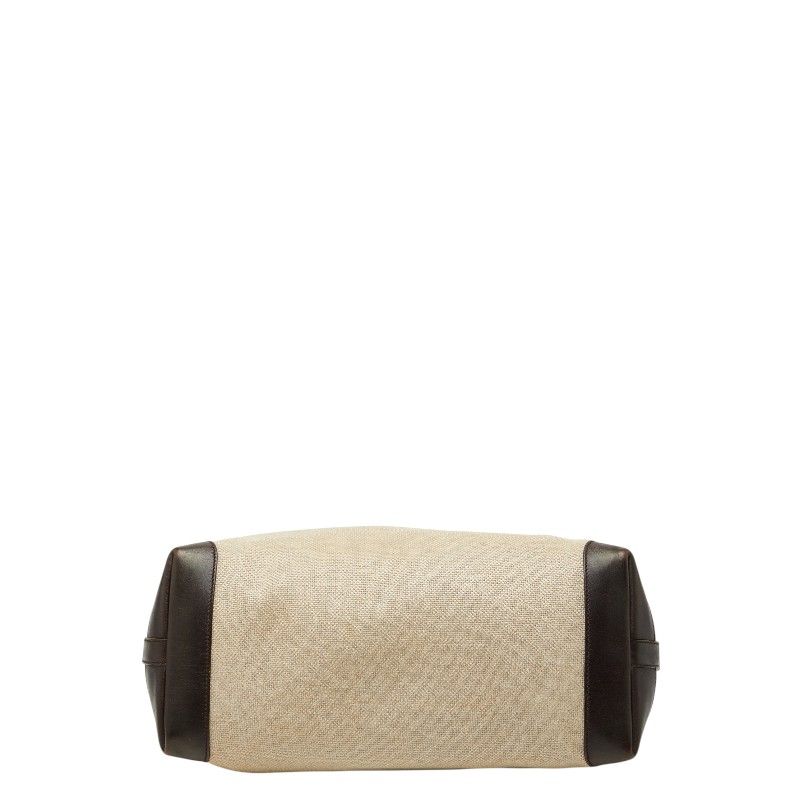 Gucci Craft Tote Beige Brown Canvas Leather