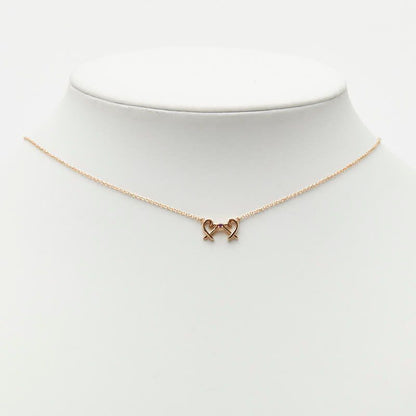 Tiffany & Co Paloma Picasso Double Loving Heart Chain Pendant Necklace Pink
