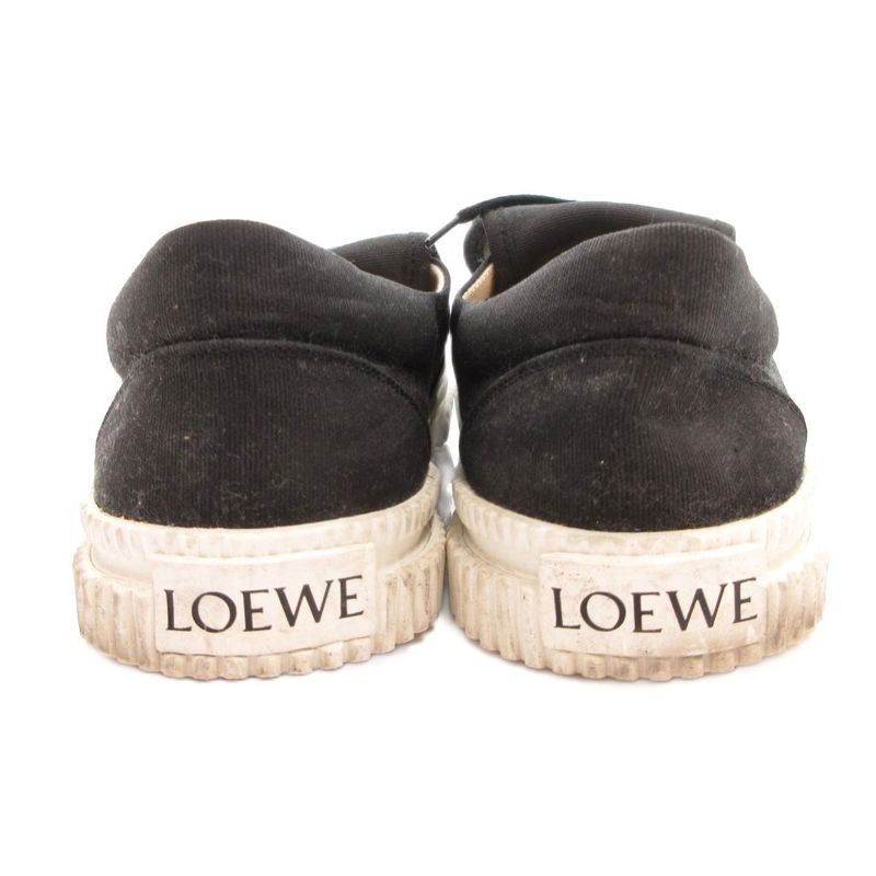 Loewe Anagram Flap Sneakers Shoes Low Cut Logo Embroidery Bicolor 37 White