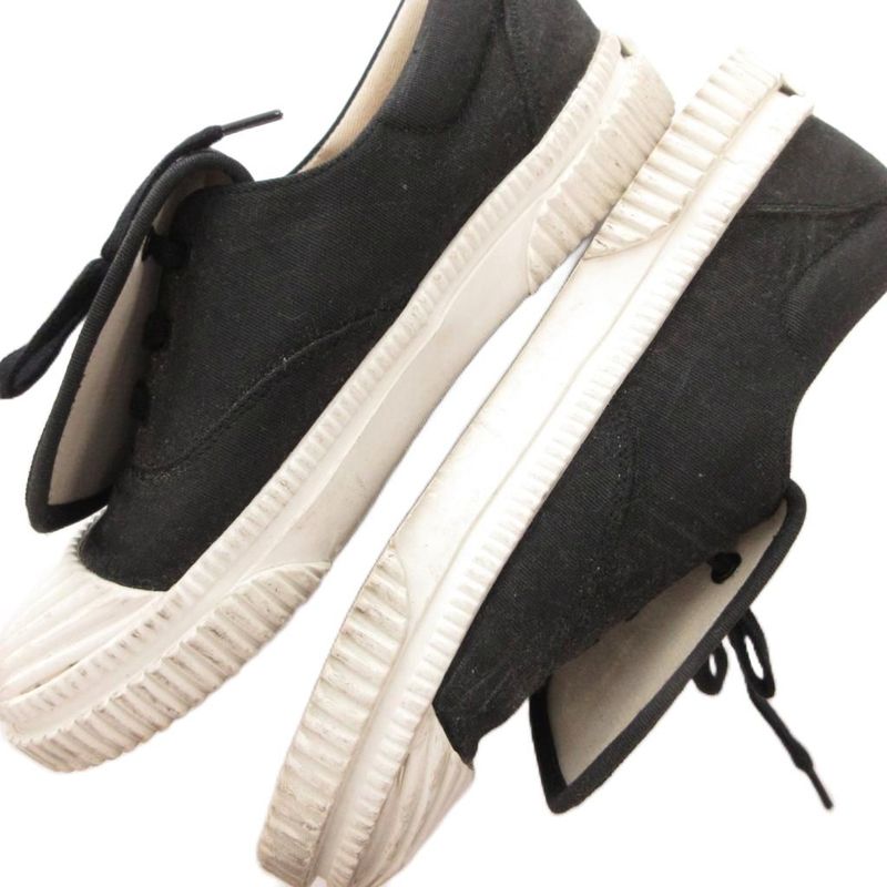 Loewe Anagram Flap Sneakers Shoes Low Cut Logo Embroidery Bicolor 37 White
