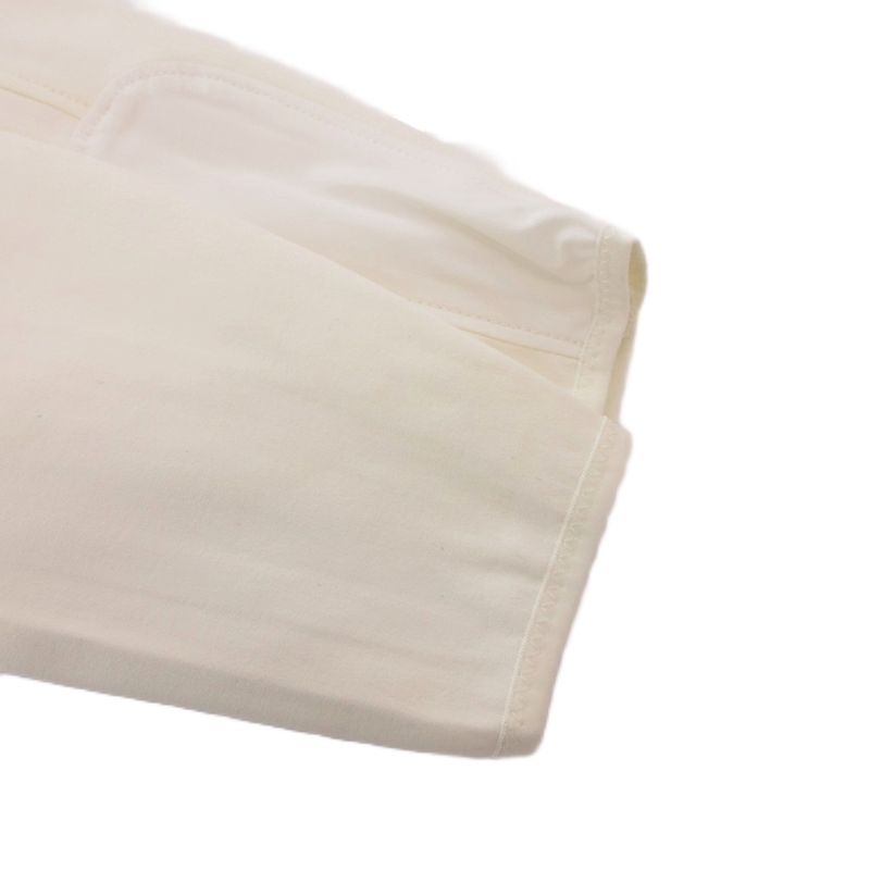 Hermes Skinny Pants Stretch Logo Button 36 White