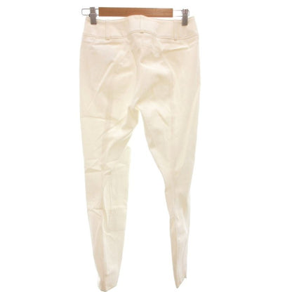 Hermes Skinny Pants Stretch Logo Button 36 White