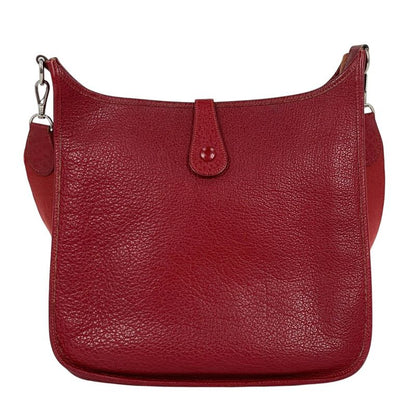 Hermes Evelyne 1 GM Perforated Logo Shoulder Bag Fjord Rouge Ash