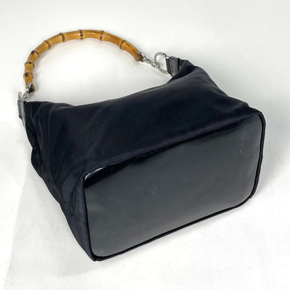 Gucci Bamboo Shoulder Bag Nylon Black