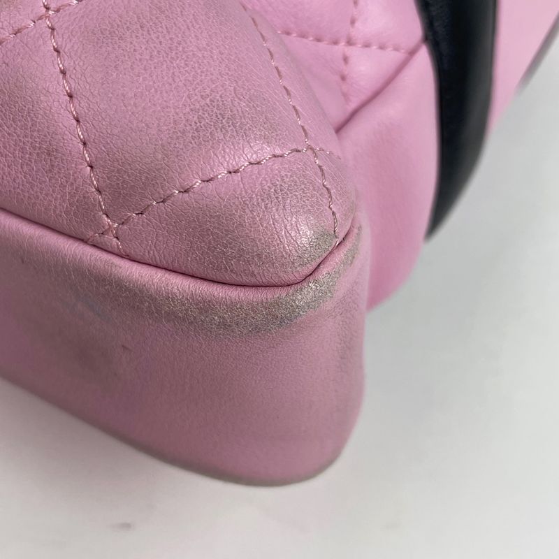 Chanel Cambon Shoulder Bag Pink Black
