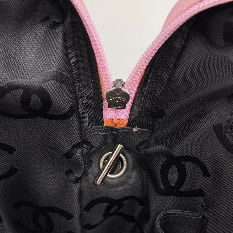 Chanel Cambon Shoulder Bag Pink Black