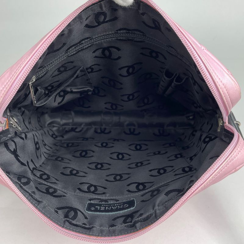 Chanel Cambon Shoulder Bag Pink Black