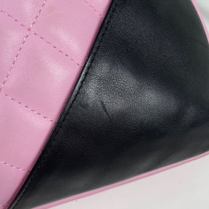 Chanel Cambon Shoulder Bag Pink Black