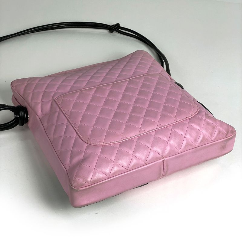 Chanel Cambon Shoulder Bag Pink Black
