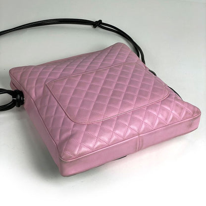 Chanel Cambon Shoulder Bag Pink Black