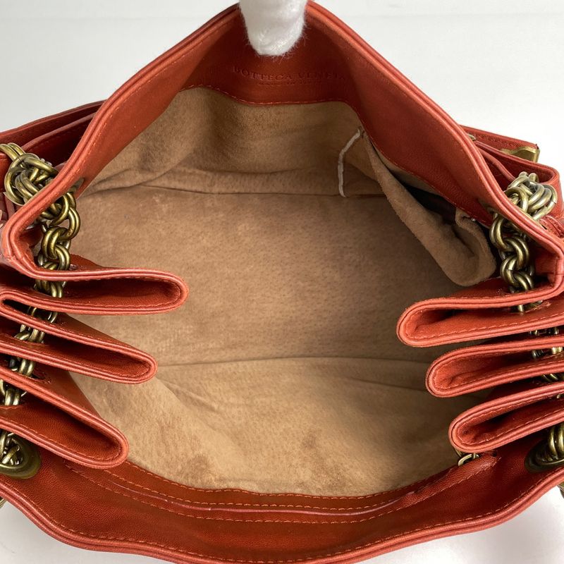 Bottega Veneta Intrecciato Shoulder Bag Leather Brown
