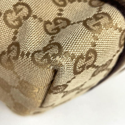 Gucci GG Pattern Tote Shoulder Bag Heart Charm Canvas Beige Gold