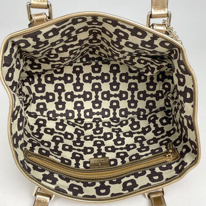 Gucci GG Pattern Tote Shoulder Bag Heart Charm Canvas Beige Gold