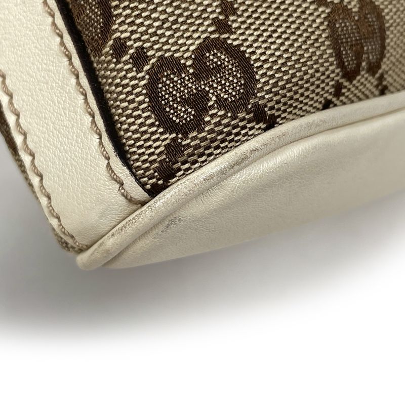 Gucci GG Pattern Shoulder Bag Logo Canvas Beige Ivory