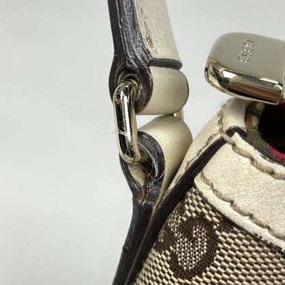 Gucci GG Pattern Shoulder Bag Logo Canvas Beige Ivory