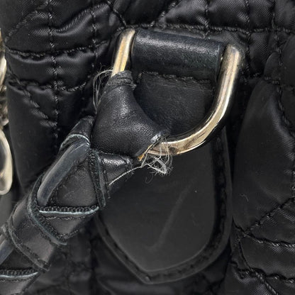 Dior Logo Handbag Cannage Nylon Black