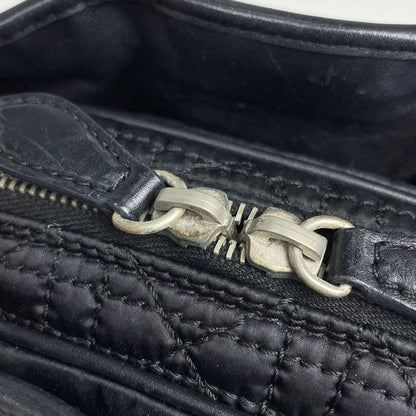 Dior Logo Handbag Cannage Nylon Black