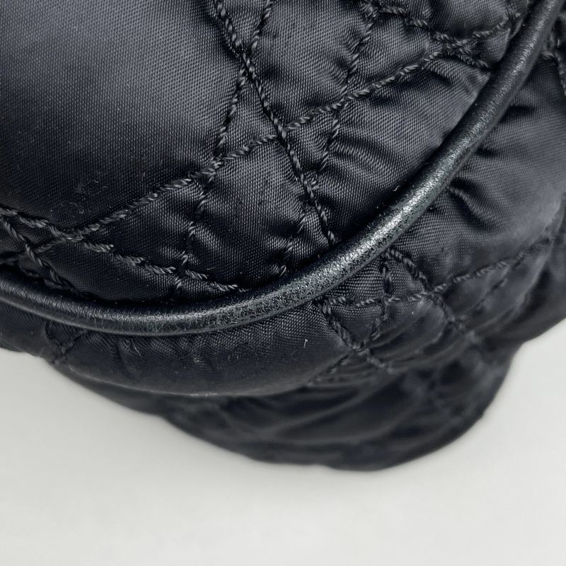 Dior Logo Handbag Cannage Nylon Black