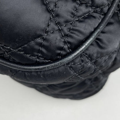Dior Logo Handbag Cannage Nylon Black