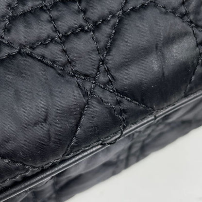 Dior Logo Handbag Cannage Nylon Black