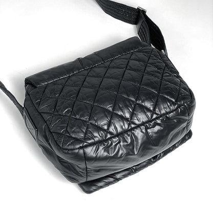 Chanel Coco Cocoon Shoulder Bag CC Logo Quilted Nylon Black