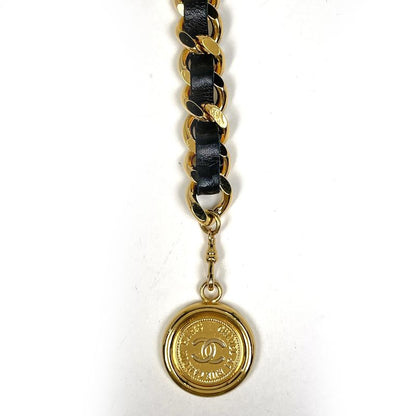 Chanel CC Logo Chain Belt 31 Rue Cambon Leather Gold