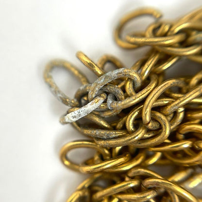 Chanel CC Logo Brooch Tassel Fringe Gold Plated