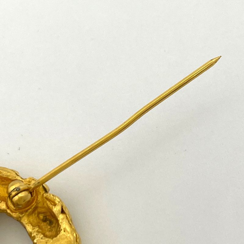 Chanel CC Logo Brooch Tassel Fringe Gold Plated