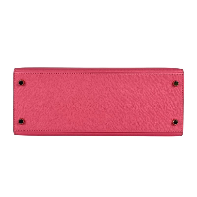Hermes Kelly 28 Sellier Personal Order 2-Way Shoulder Bag Veau Rose Azale Etoupe