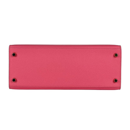 Hermes Kelly 28 Sellier Personal Order 2-Way Shoulder Bag Veau Rose Azale Etoupe