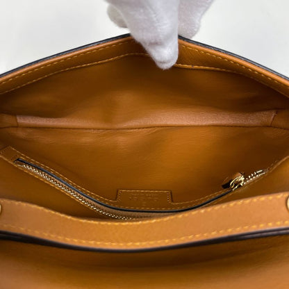Gucci Blondie Shoulder Bag 2-Way Chain Leather Brown