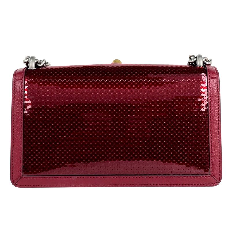 Gucci Dionysus Chain Shoulder Bag Strawberry Motif Leather Red