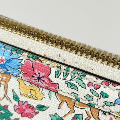 Gucci Horsebit Duffle Handbag Liberty Flower Animal Pattern 2-Way Ivory - Purple Multicolor