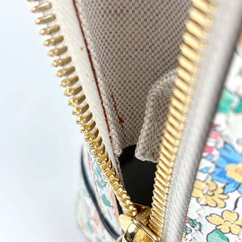 Gucci Horsebit Duffle Handbag Liberty Flower Animal Pattern 2-Way Ivory - Purple Multicolor