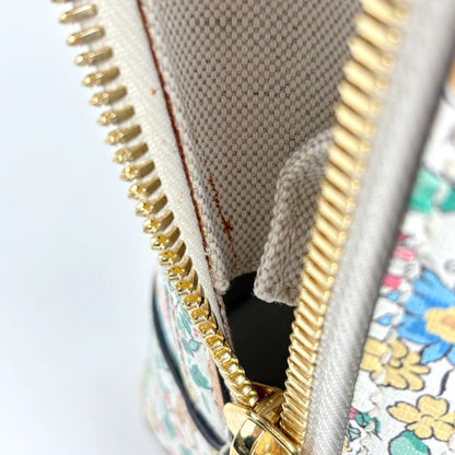 Gucci Horsebit Duffle Handbag Liberty Flower Animal Pattern 2-Way Ivory - Purple Multicolor