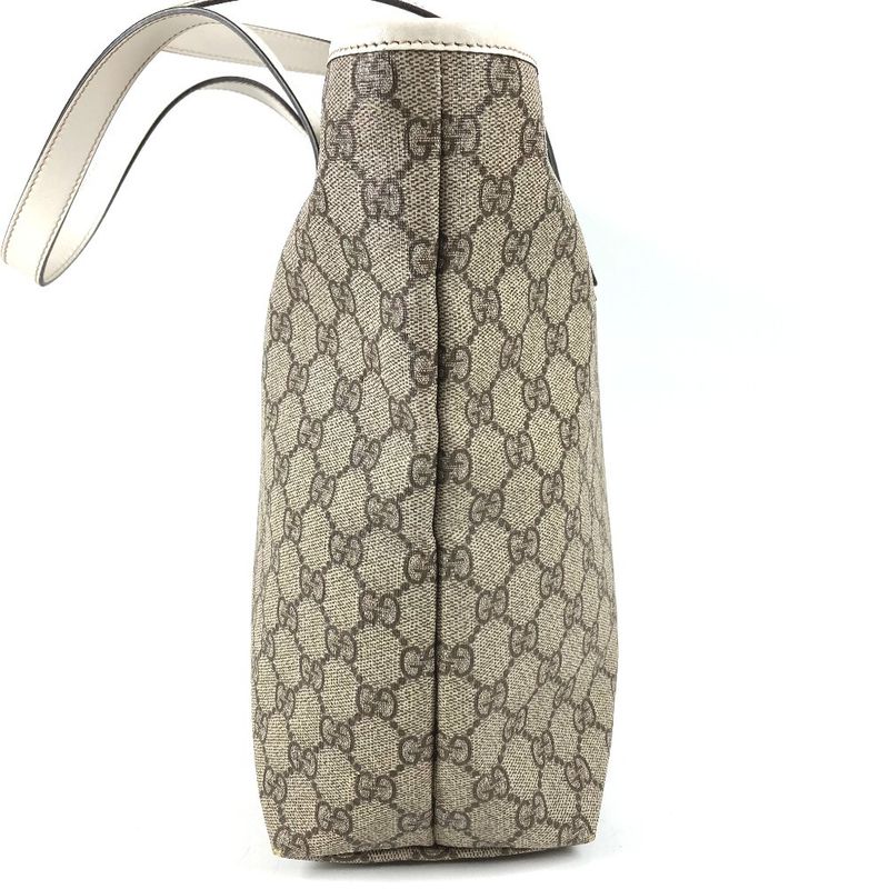 Gucci Shoulder Bag Logo GG Supreme Canvas Beige White