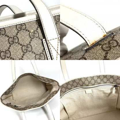Gucci Shoulder Bag Logo GG Supreme Canvas Beige White