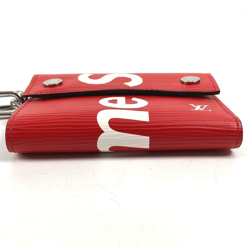 Louis Vuitton Trifold Wallet Supreme Collaboration Chcp Red White