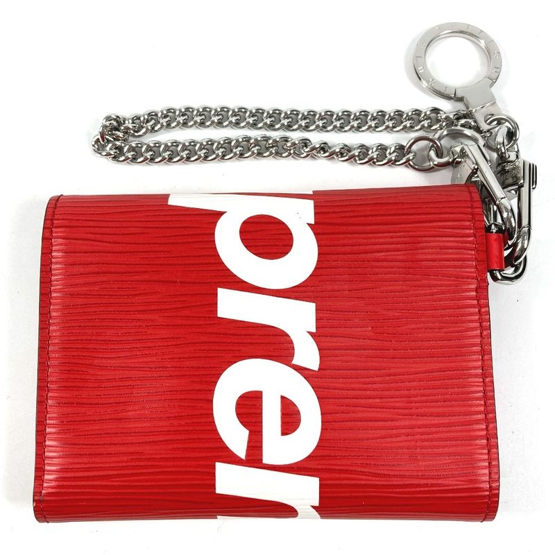 Louis Vuitton Trifold Wallet Supreme Collaboration Chcp Red White
