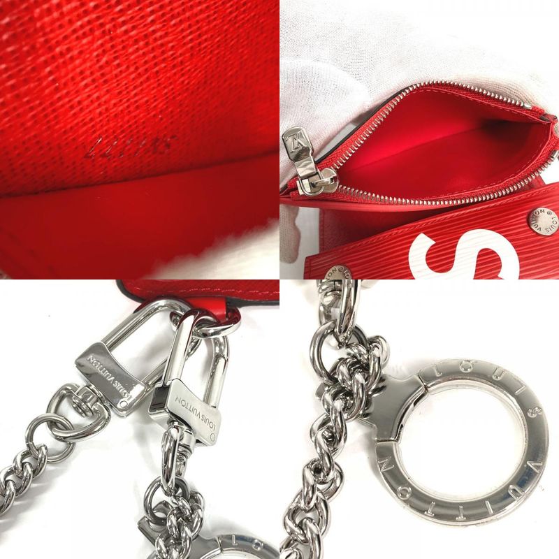 Louis Vuitton Trifold Wallet Supreme Collaboration Chcp Red White