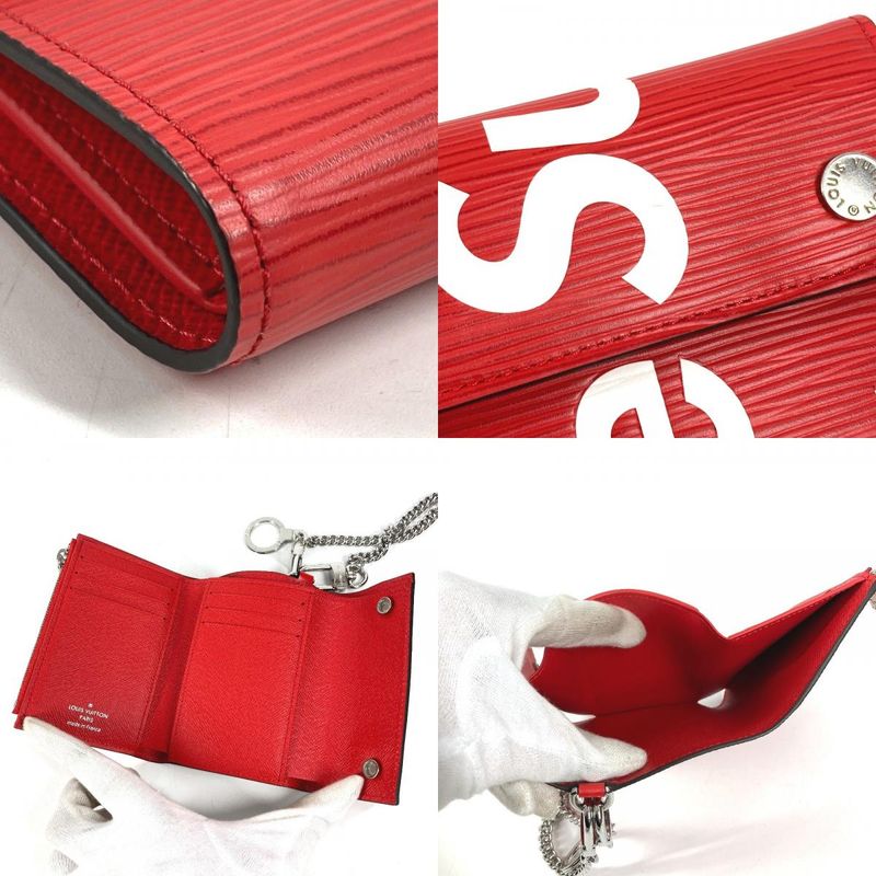 Louis Vuitton Trifold Wallet Supreme Collaboration Chcp Red White