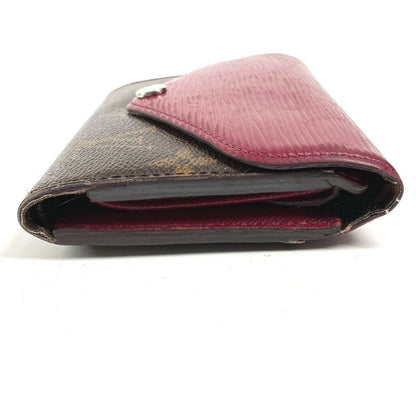 Louis Vuitton Trifold Wallet Portefeuille Mari Lou Monogram Canvas Fuchsia Pink Brown