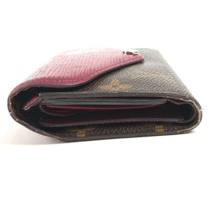 Louis Vuitton Trifold Wallet Portefeuille Mari Lou Monogram Canvas Fuchsia Pink Brown