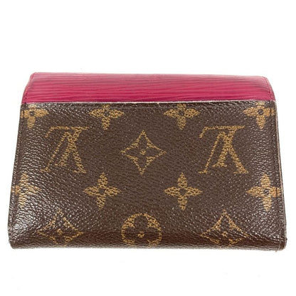 Louis Vuitton Trifold Wallet Portefeuille Mari Lou Monogram Canvas Fuchsia Pink Brown