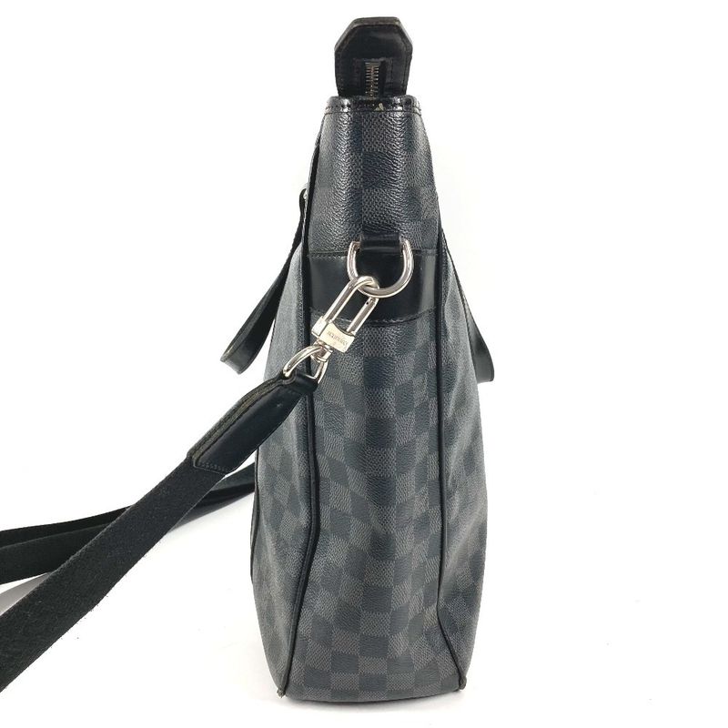 Louis Vuitton Shoulder Bag Tadao Damier Graphite Canvas Black