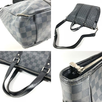 Louis Vuitton Shoulder Bag Tadao Damier Graphite Canvas Black