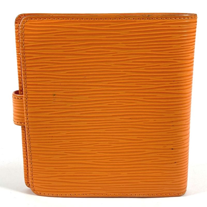 Louis Vuitton Bifold Wallet Porte Billets Compact Epi Leather Mandarin Mandarin Orange