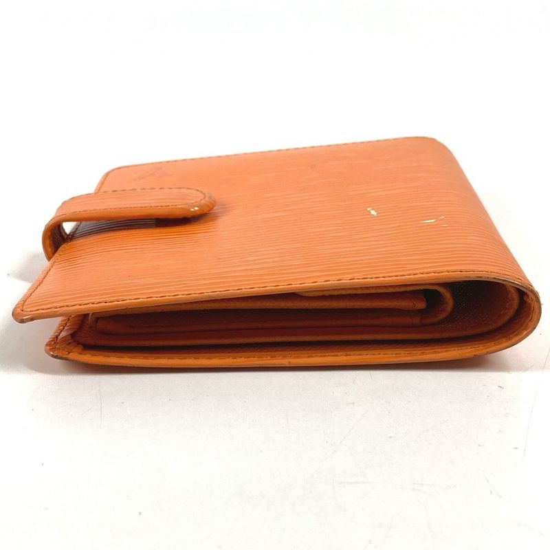 Louis Vuitton Bifold Wallet Porte Billets Compact Epi Leather Mandarin Mandarin Orange