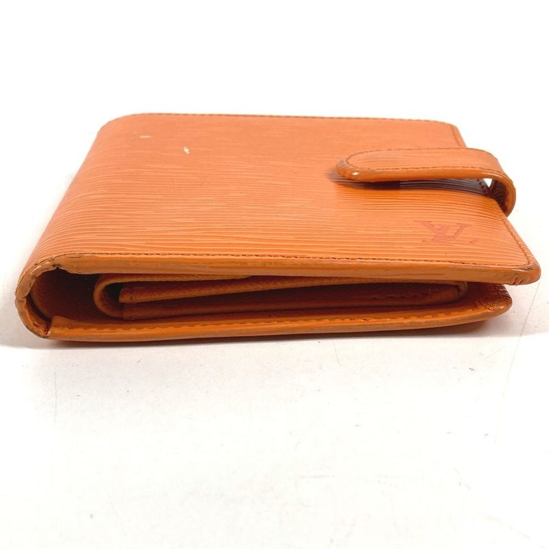 Louis Vuitton Bifold Wallet Porte Billets Compact Epi Leather Mandarin Mandarin Orange